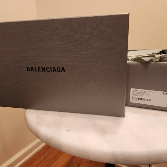 Balenciaga Leather Printed Glitter Sandals - Picture 5 of 5